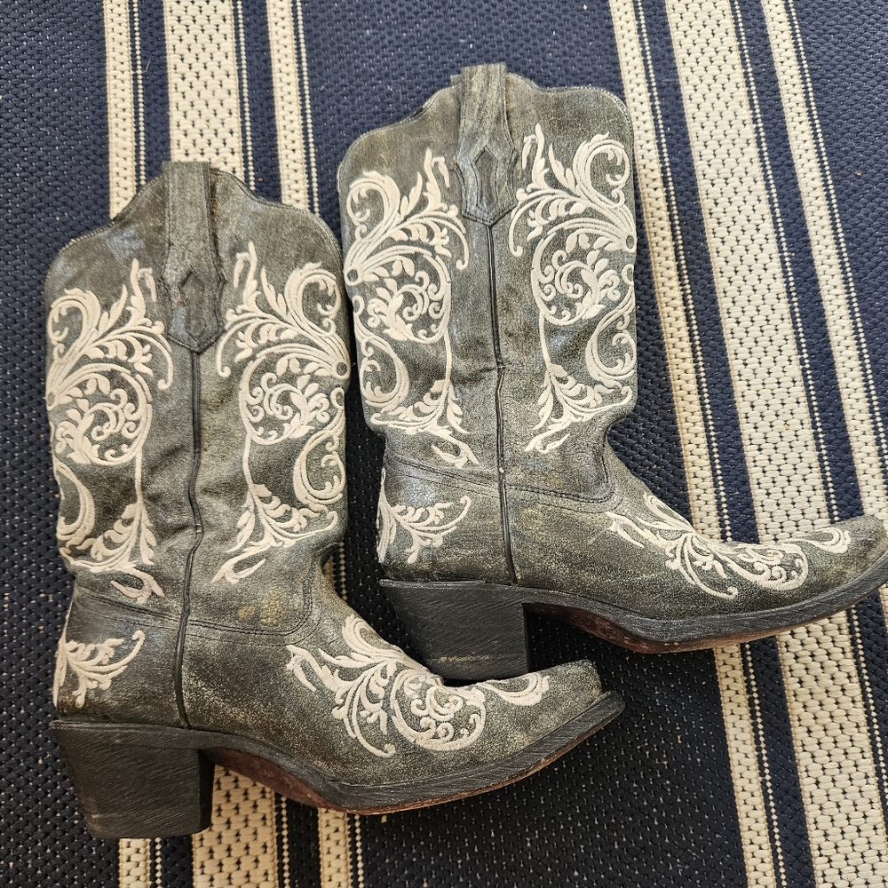 Corral Black Dahlia Boots - Womens 6.5 Concert Festival Western - Picture 2 of 13
